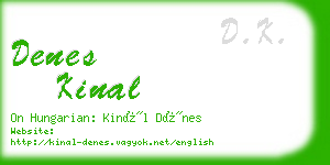 denes kinal business card